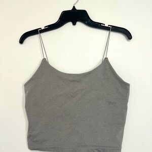 Women's Gray Spaghetti Strap Crop Top